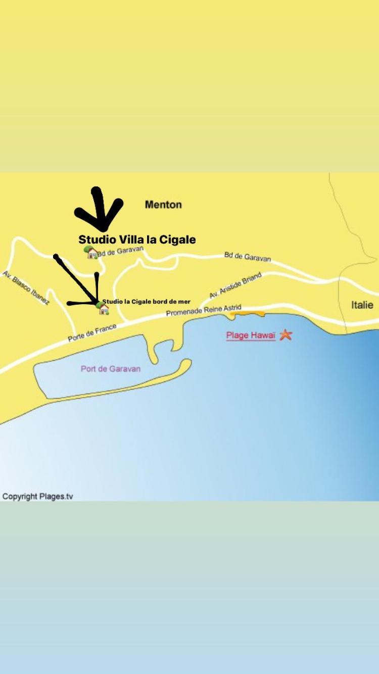 Studio La Cigale Bord De Mer ม็องตง ภายนอก รูปภาพ